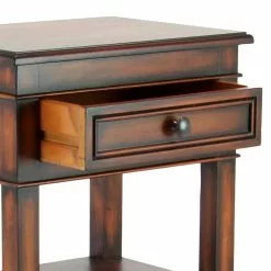 Grayson Lane Traditional Brown Pine Wood Rectangular End Table -GRAYSON LANE SHOP 330857473 AlternateImage3