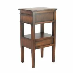 Grayson Lane Traditional Brown Pine Wood Rectangular End Table -GRAYSON LANE SHOP 330857473 AlternateImage5
