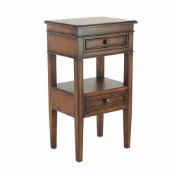 Grayson Lane Traditional Brown Pine Wood Rectangular End Table -GRAYSON LANE SHOP 330857473 MainImage 001