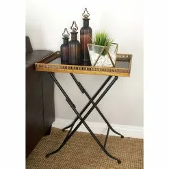 Grayson Lane Traditional Gold Granite/Marble Rectangular End Table