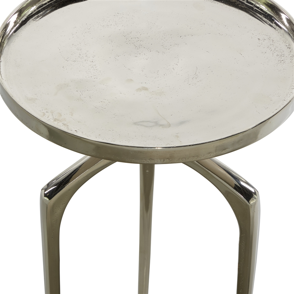 Grayson Lane Silver Aluminum Round End Table 2 Grayson Lane Silver Aluminum Round End Table - Image 2