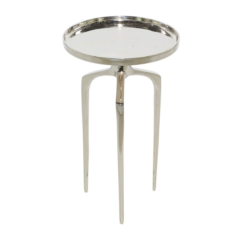 Grayson Lane Silver Aluminum Round End Table 6 Grayson Lane Silver Aluminum Round End Table - Image 6