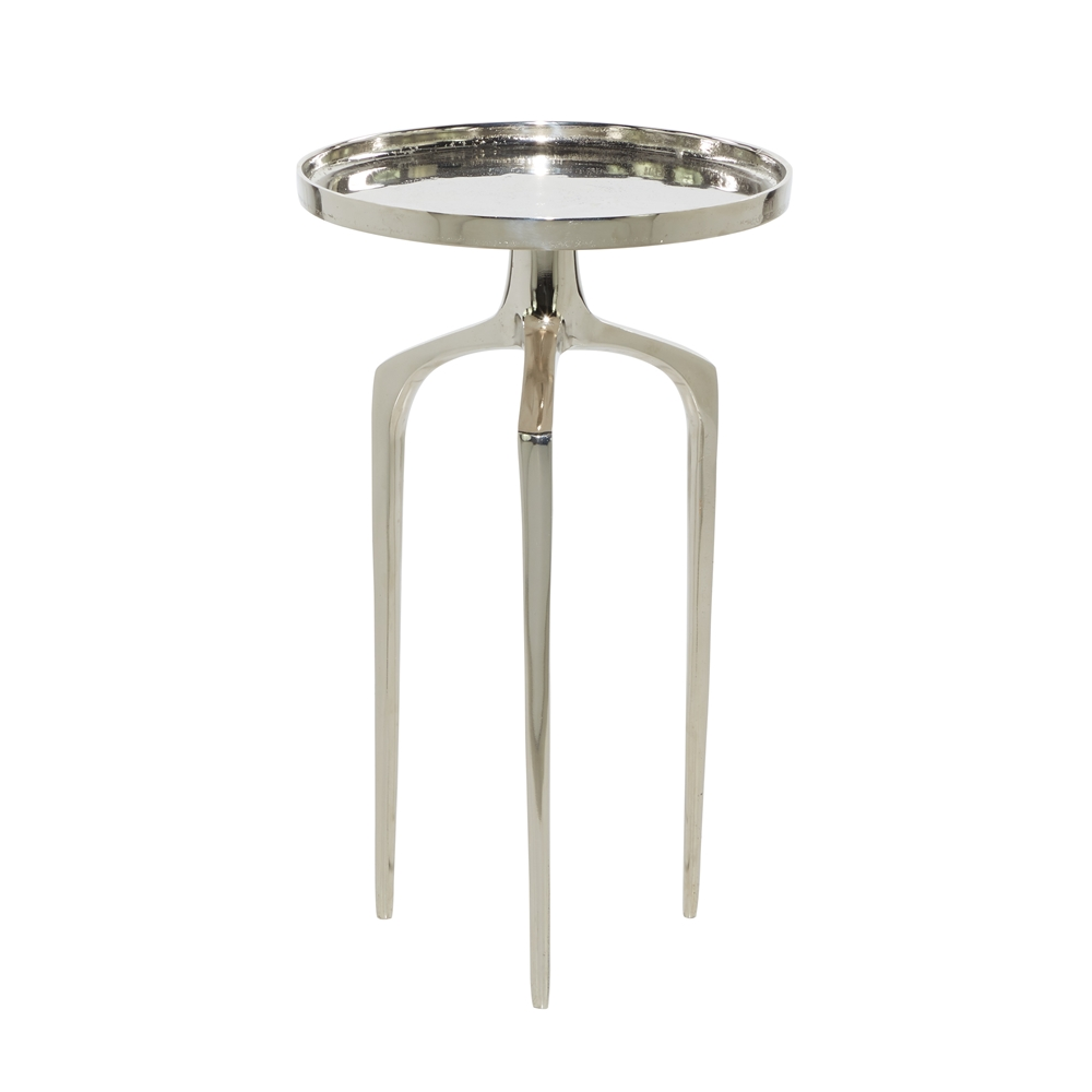 Grayson Lane Silver Aluminum Round End Table 3 Grayson Lane Silver Aluminum Round End Table - Image 3