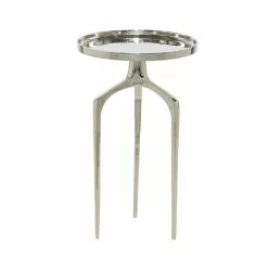 Grayson Lane Silver Aluminum Round End Table