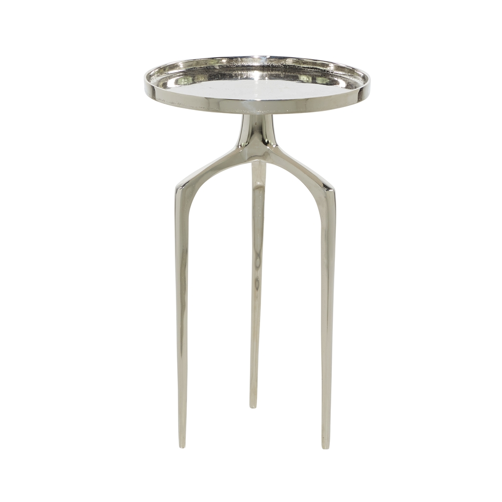 Grayson Lane Silver Aluminum Round End Table 1 Grayson Lane Silver Aluminum Round End Table