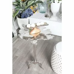 Grayson Lane Silver Aluminum Live Edge End Table -GRAYSON LANE SHOP 330857496 AlternateImage1
