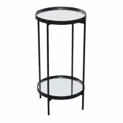 Grayson Lane Contemporary Black Metal With Glass Round End Table -GRAYSON LANE SHOP 330857499 AlternateImage5