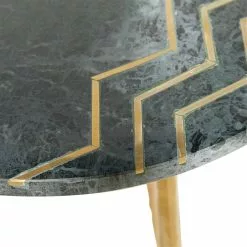 Grayson Lane Gold And Black Granite/Marble Round End Table -GRAYSON LANE SHOP 330857506 AlternateImage3