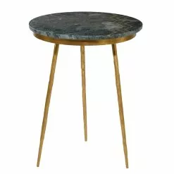 Grayson Lane Gold And Black Granite/Marble Round End Table -GRAYSON LANE SHOP 330857506 MainImage 001