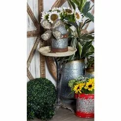 Grayson Lane Farmhouse White Pine Wood And Iron Round End Table -GRAYSON LANE SHOP 330857513 AlternateImage1