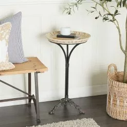 Grayson Lane Farmhouse White Pine Wood And Iron Round End Table -GRAYSON LANE SHOP 330857513 AlternateImage2