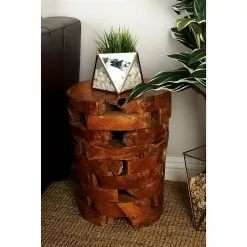 Grayson Lane Brown Wood Round End Table/Footstool -GRAYSON LANE SHOP 330857519 AlternateImage1