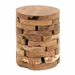 Grayson Lane Brown Wood Round End Table/Footstool -GRAYSON LANE SHOP 330857519 AlternateImage5