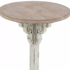 Grayson Lane Farmhouse Grey Wood Round End Table