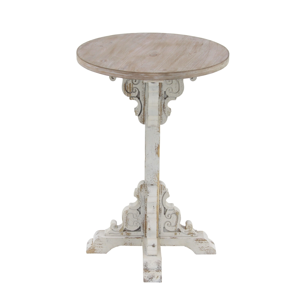 Grayson Lane Farmhouse Grey Wood Round End Table 3 Grayson Lane Farmhouse Grey Wood Round End Table - Image 3