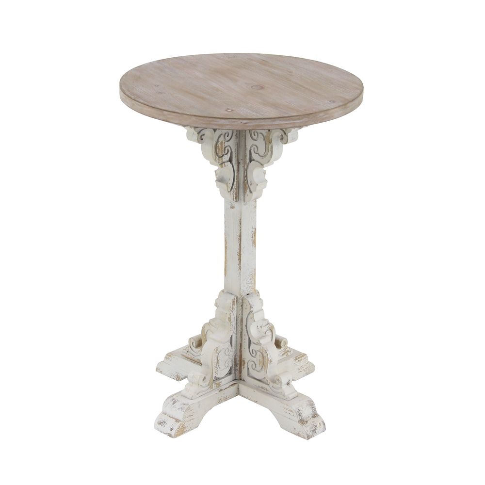 Grayson Lane Farmhouse Grey Wood Round End Table 2 Grayson Lane Farmhouse Grey Wood Round End Table - Image 2