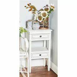 Grayson Lane Traditional White Wood Rectangular End Table