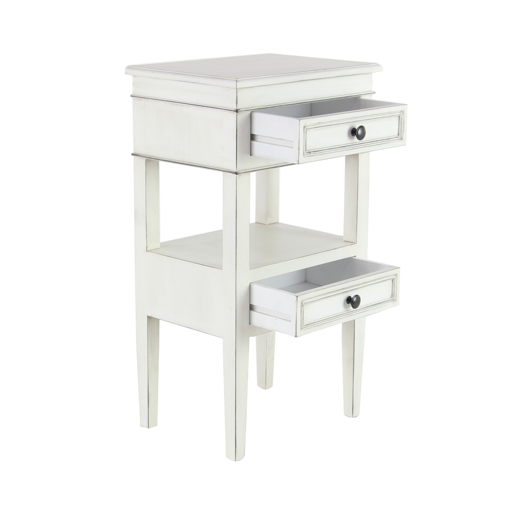 Grayson Lane Traditional White Wood Rectangular End Table 2 Grayson Lane Traditional White Wood Rectangular End Table - Image 2