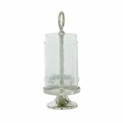 Grayson Lane 14-in X 12-in Traditional Candle Holder Lantern Silver Aluminum 9 Grayson Lane 14-in X 12-in Traditional Candle Holder Lantern Silver Aluminum -GRAYSON LANE SHOP 330857591 AlternateImage5