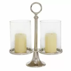 Grayson Lane 14-in X 12-in Traditional Candle Holder Lantern Silver Aluminum 11 Grayson Lane 14-in X 12-in Traditional Candle Holder Lantern Silver Aluminum -GRAYSON LANE SHOP 330857591 MainImage 001