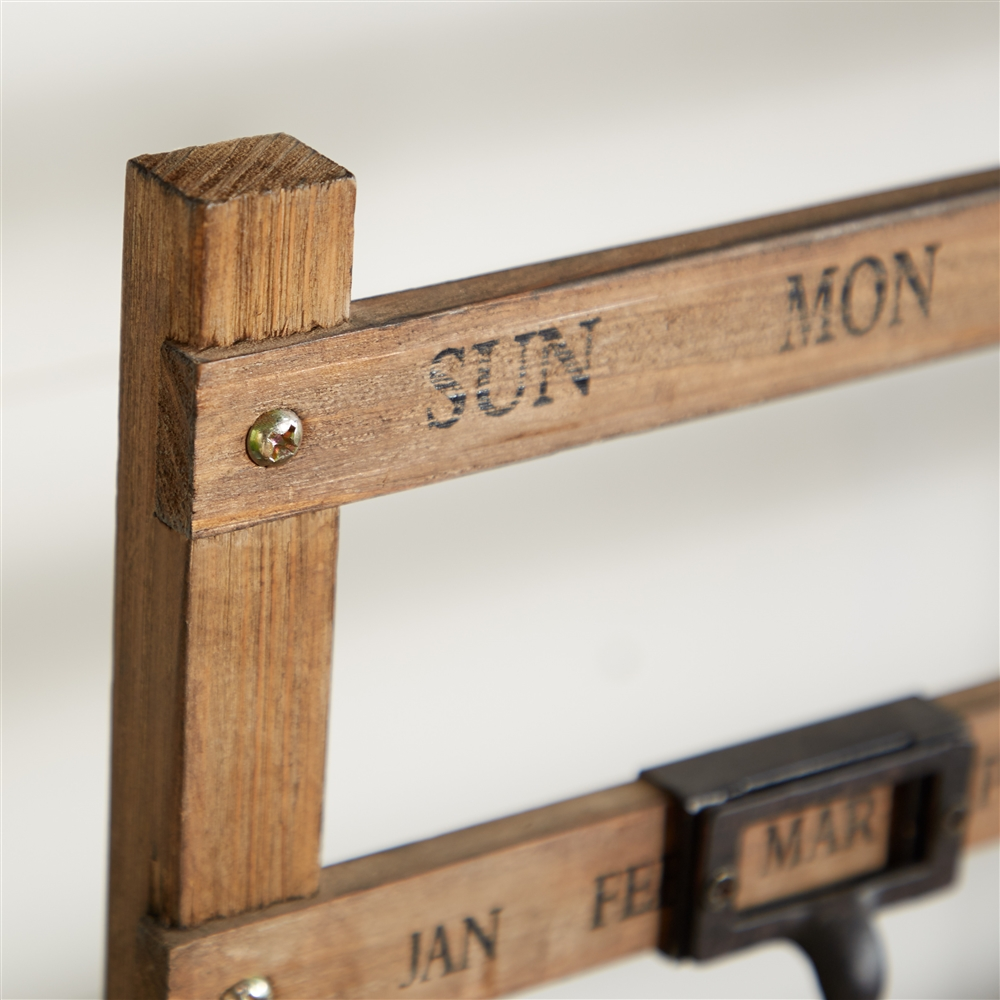 Grayson Lane 14-in X 22-in Farmhouse Wall Calendar Brown Wood 2 Grayson Lane 14-in X 22-in Farmhouse Wall Calendar Brown Wood - Image 2
