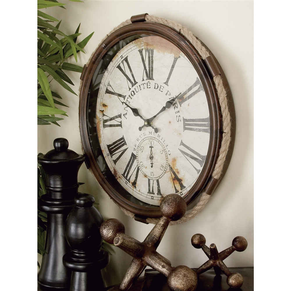 Grayson Lane 17-in X 17-in Coastal Wall Clock White Metal 6 Grayson Lane 17-in X 17-in Coastal Wall Clock White Metal - Image 6