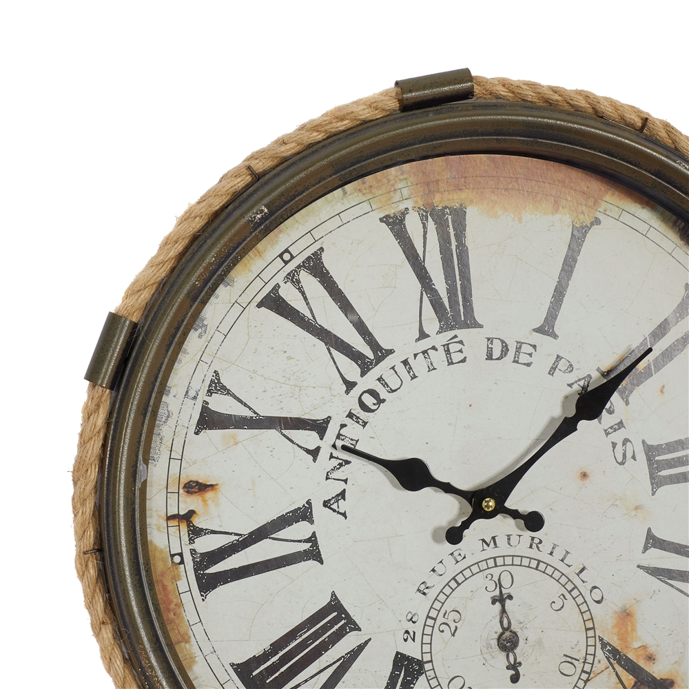 Grayson Lane 17-in X 17-in Coastal Wall Clock White Metal 5 Grayson Lane 17-in X 17-in Coastal Wall Clock White Metal - Image 5