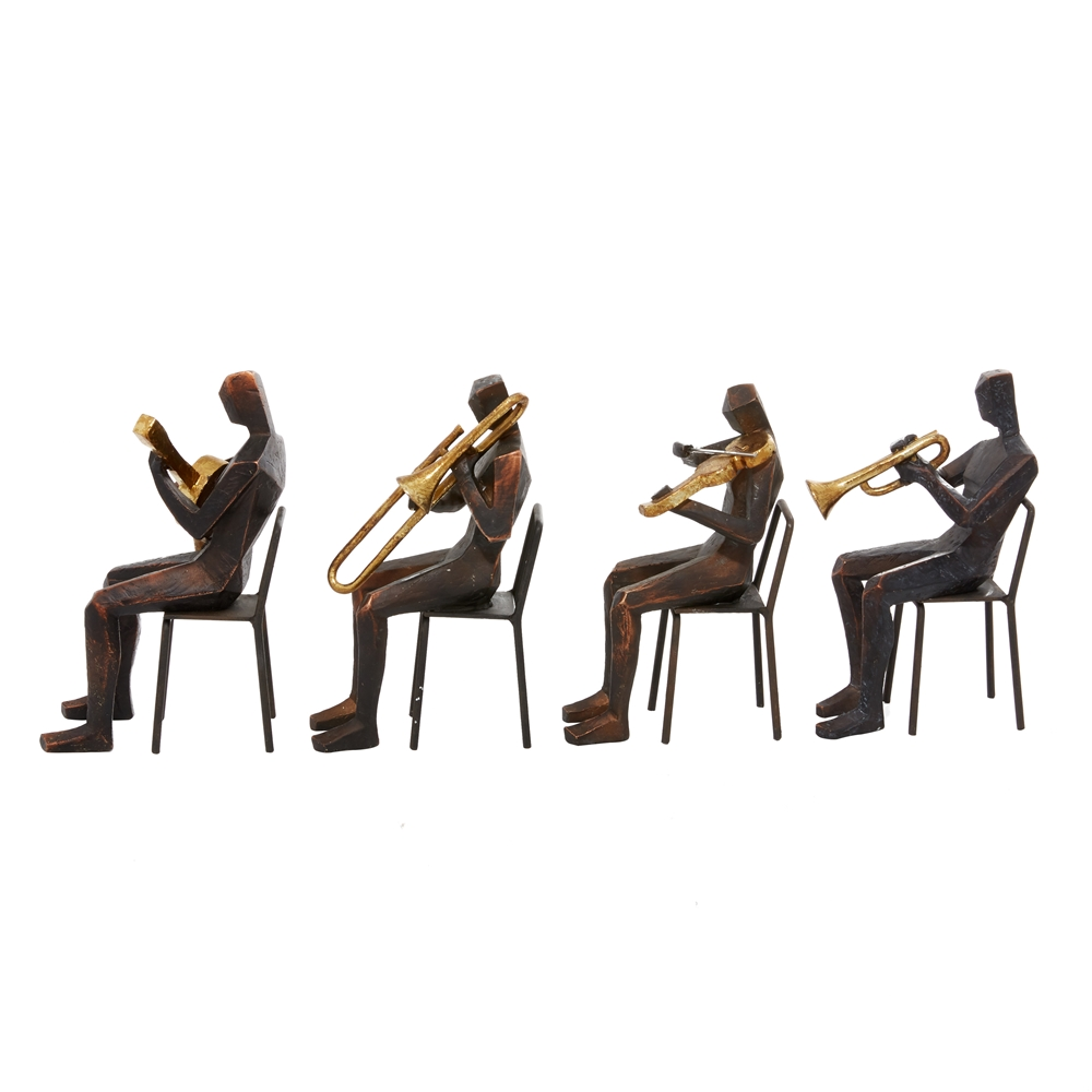 Grayson Lane 5-in X 9-in Brown Modern Musician Sculpture Polystone - Set Of 4 3 Grayson Lane 5-in X 9-in Brown Modern Musician Sculpture Polystone - Set Of 4 - Image 3