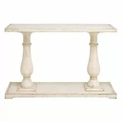 Grayson Lane 32 In. X 48 In. Farmhouse Console Table White Wood -GRAYSON LANE SHOP 330857636 MainImage 001