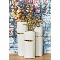 Grayson Lane 12-in X 14-in X 16-in Glam Vase White Stoneware - Set Of 3 -GRAYSON LANE SHOP 330857638 AlternateImage1