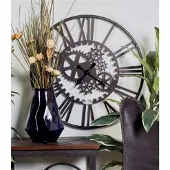 Grayson Lane 32-in X 32-in Industrial Wall Clock Black Metal -GRAYSON LANE SHOP 330857686 AlternateImage1