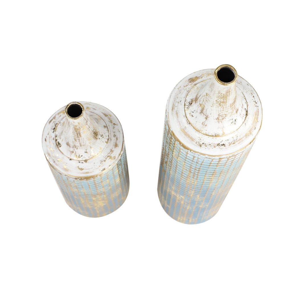 Grayson Lane 25-in X 18-in Rustic Vase Turquoise Metal - Set Of 2 5 Grayson Lane 25-in X 18-in Rustic Vase Turquoise Metal - Set Of 2 - Image 5
