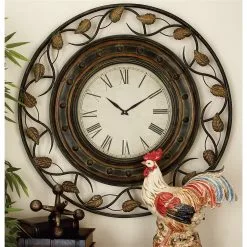 Grayson Lane 36-in X 36-in Rustic Wall Clock Brown Metal -GRAYSON LANE SHOP 330857705 AlternateImage1