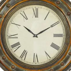 Grayson Lane 36-in X 36-in Rustic Wall Clock Brown Metal -GRAYSON LANE SHOP 330857705 AlternateImage3