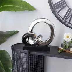 Grayson Lane 12-in X 12-in Contemporary Abstract Sculpture Silver Porcelain