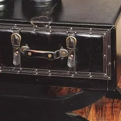 Grayson Lane Traditional Brown Wood And Faux Leather Coffee Table -GRAYSON LANE SHOP 330857773 AlternateImage3