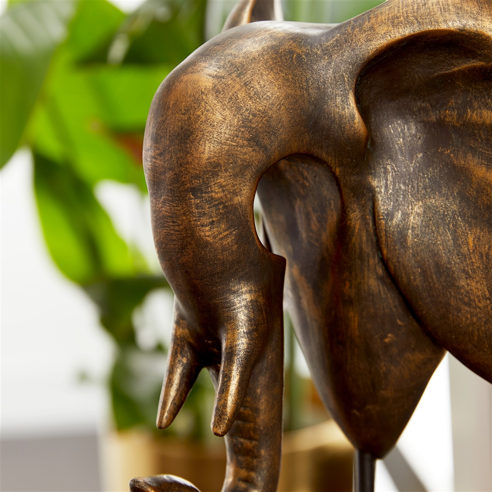 Grayson Lane 14-in X 8-in Modern Sculpture Bronze Resin Elephant 2 Grayson Lane 14-in X 8-in Modern Sculpture Bronze Resin Elephant - Image 2