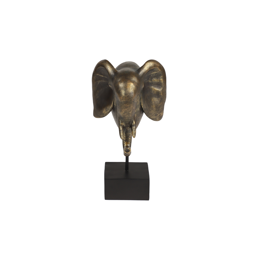 Grayson Lane 14-in X 8-in Modern Sculpture Bronze Resin Elephant 4 Grayson Lane 14-in X 8-in Modern Sculpture Bronze Resin Elephant - Image 4