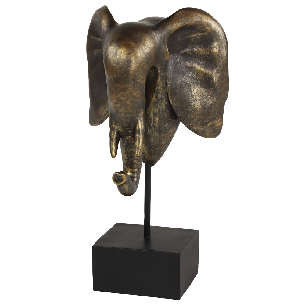 Grayson Lane 14-in X 8-in Modern Sculpture Bronze Resin Elephant 6 Grayson Lane 14-in X 8-in Modern Sculpture Bronze Resin Elephant - Image 6