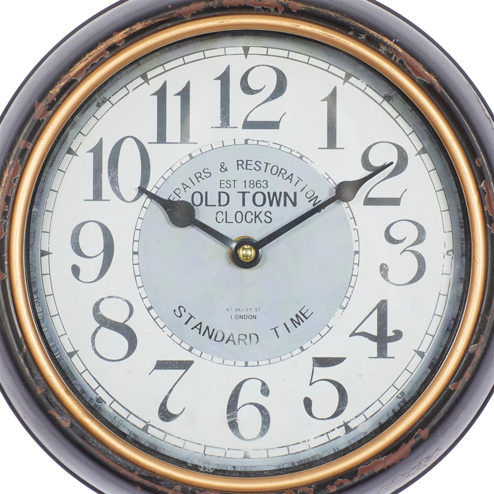 Grayson Lane 10-in X 10-in Vintage Wall Clock White Metal (Set Of 2) 3 Grayson Lane 10-in X 10-in Vintage Wall Clock White Metal (Set Of 2) - Image 3