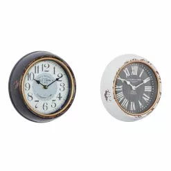 Grayson Lane 10-in X 10-in Vintage Wall Clock White Metal (Set Of 2) 9 Grayson Lane 10-in X 10-in Vintage Wall Clock White Metal (Set Of 2) -GRAYSON LANE SHOP 330857816 AlternateImage5