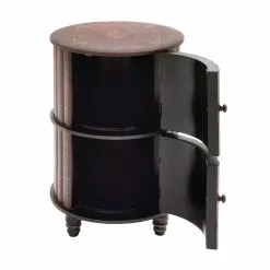 Grayson Lane Maroon Wood Round End Table