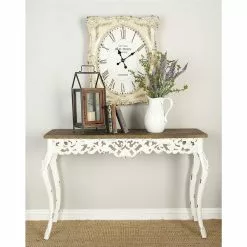 Grayson Lane 30 In. X 46 In. Farmhouse Console Table White Wood