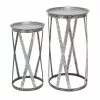 Grayson Lane Grey Farmhouse Metal Accent Table - Set Of 2