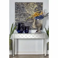 Grayson Lane 32 In. X 47 In. Glam Console Table Silver Wood -GRAYSON LANE SHOP 330857988 AlternateImage1