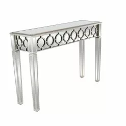 Grayson Lane 32 In. X 47 In. Glam Console Table Silver Wood -GRAYSON LANE SHOP 330857988 AlternateImage5
