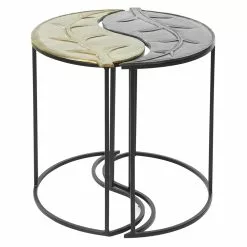 Grayson Lane Contemporary Black Metal Accent Table - Set Of 2