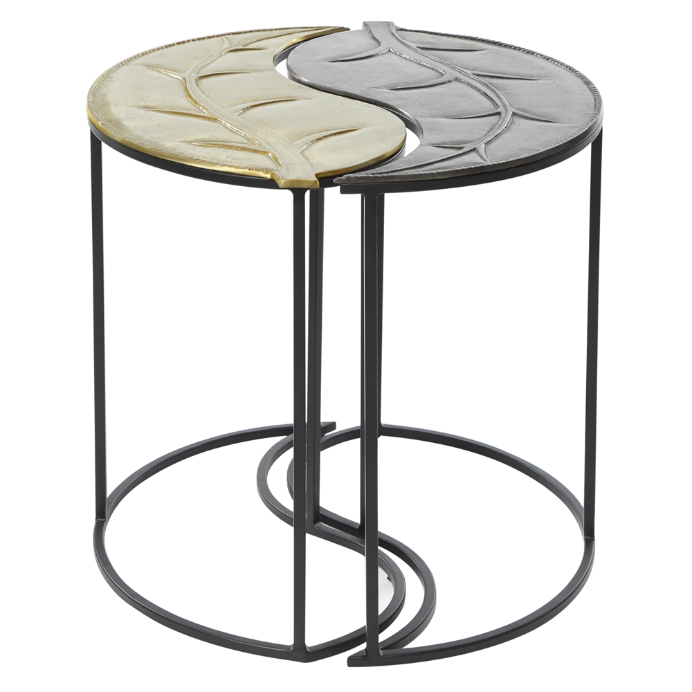 Grayson Lane Contemporary Black Metal Accent Table - Set Of 2 2 Grayson Lane Contemporary Black Metal Accent Table - Set Of 2 - Image 2