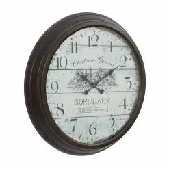 Grayson Lane Analog 28-in X 28-in Brown Round Wall Standard Clock