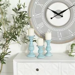 Grayson Lane 3-Candle Pillar Holder - 6-in, 8-in, 10-in -Light Blue Mango Wood 8 Grayson Lane 3-Candle Pillar Holder - 6-in, 8-in, 10-in -Light Blue Mango Wood -GRAYSON LANE SHOP 330858156 AlternateImage1